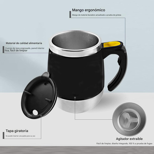 Taza Termica Batidora Frio Caliente Automatica Mezcladora Rosa