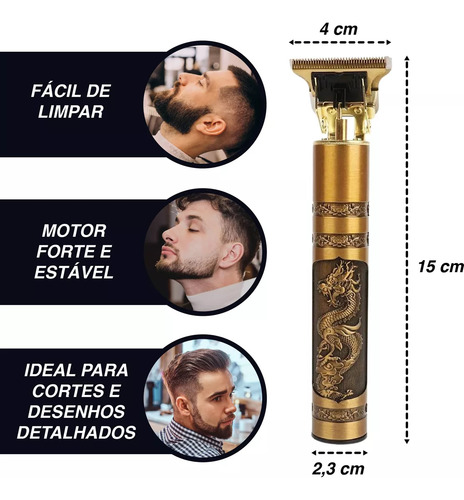 Maquina Acabamento Profissional Cabelo Barba Sem Fio Premium