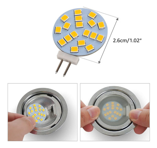 Jauhofogei G4 - Bombillas Led De 2 W, 12 V Ca / 10-24 V Cc,
