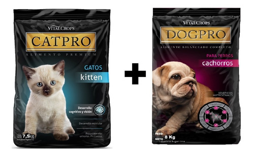 Alimento Catpro Kitten X 7,5 Kg +  Dogpro Cachorro X 8 Kg