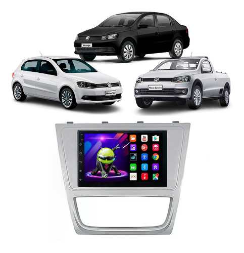 Kit Multimidia Android 8 Saveiro Voyage G6 13 A 16 Prata Gps