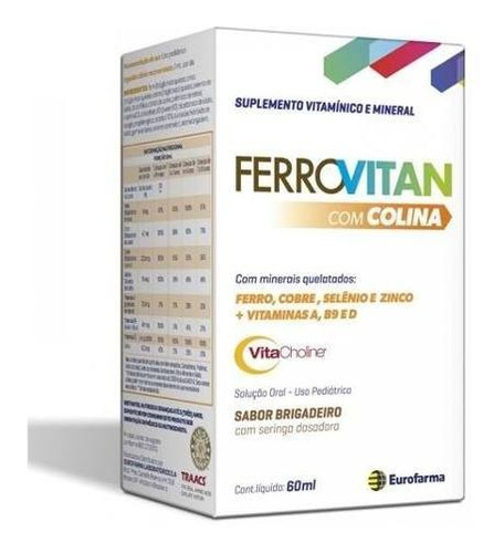 Ferrovitan Com Colina 60ml - Eurofarma