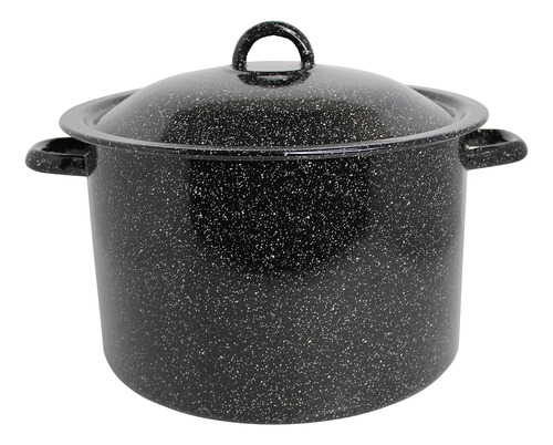 12qt Estilo Vintage Tradicional Esmalte Negro Moteado En Ace