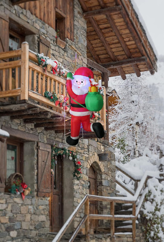 Decoracione Papá Noel Inflable De Navidad 1.5m Con Luz Led