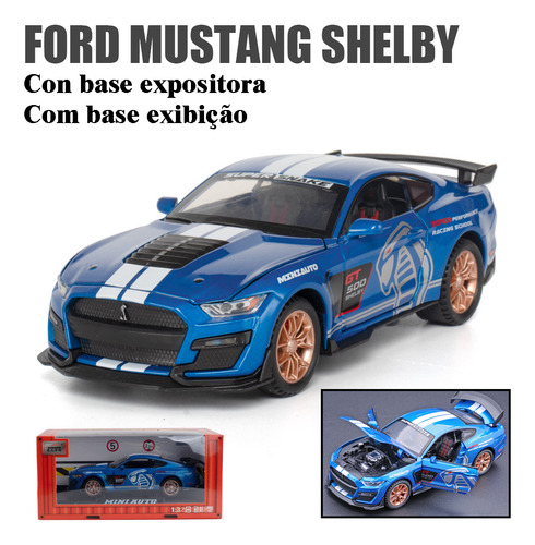 Ford Mustang Gt500 Miniatura Metal Coche Con Luces Y Sonido