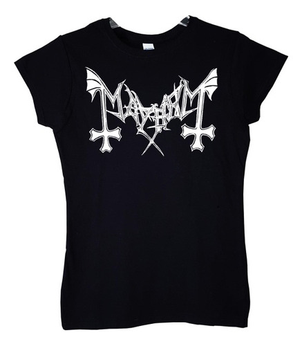 Polera Mujer Mayhem Logo Metal Abominatron