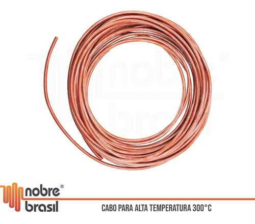 5 Metros Cabo Alta Temperatura Silicone Fibra 6,00 Mm