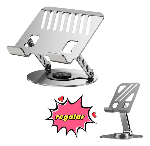 Base Soporte Para Laptoptableta Y Télefono Aluminio Giratori