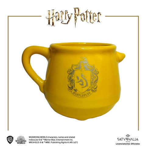 Imagen 1 de 3 de Tazón Caldero Amarillo Hufflepuff Harry Potter Oficial