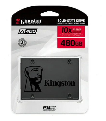 Ssd Hd Interno Kingston Sa400s37/480g 480gb Cor Cinza