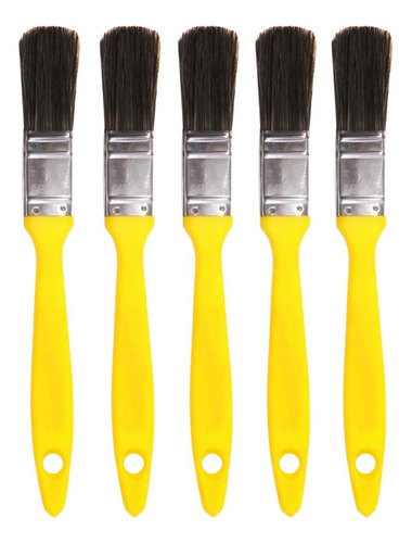 Kit 5 Trincha Pincel P/pintura Parede Cabo Amarelo 1 Compel