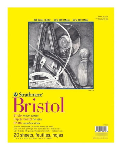 Bloco Desenho Bristol Strathmore Velino 270g 27,9 X 35,6 Cm