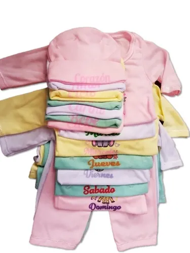 Semanario Bebe 21 Piezas 7camisas, 7 Pantalones, 7 Gorros Semanario Bebe 21 Piezas 7camisas, 7 Pantalones, 7 Gorros