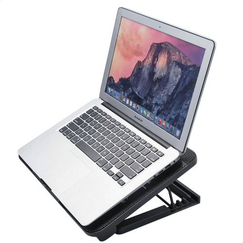 Imagen 2 de 8 de Soporte Base Notebook Luz Led 2 Cooler Potente Ajustable Usb