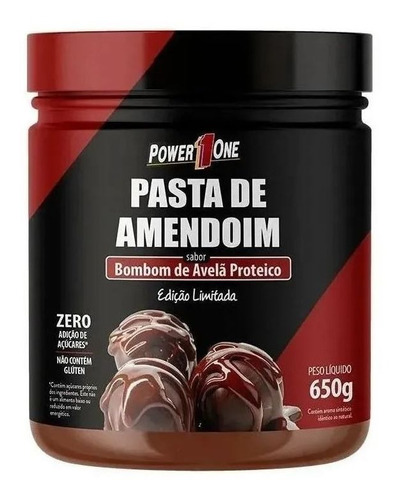 Pasta De Amendoim 650g Bombom De Avelã - Power One