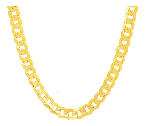 Cadena Barbada Cubana Cuban Oro 10k Kilates 55cm 6mm Italy Color Dorado