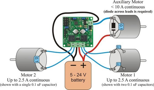Imagen 4 de 4 de Controlador Dual Pololu Para Motores Dc Trex Jr
