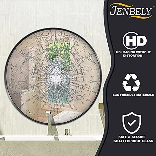 Jenbely Espejo De Baño Redondo De Pared De 24 Pulgadas, Gran