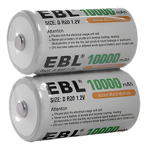 Ebl 10000mah 1pack/2pcs D Tamaño R20 1.2v Ni-mh Batería Reca