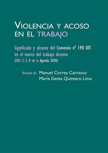 VIOLENCIA Y ACOSO EN EL TRABAJO, de CORREA CARRASCO, MANUEL. Editorial Dykinson, S.L., tapa blanda en español