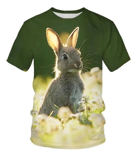 Lindo Conejo Divertido Animal Playera Infantil 3d