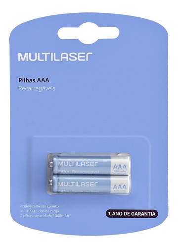 Pilha Recarregavel Multilaser Aaa Com 2 Un - Cb051