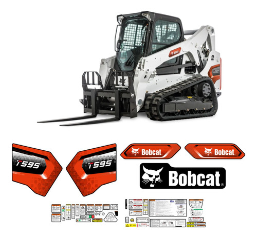 Adesivos Faixa Mini Carregadeira Bobcat T595 2020 Etiquetas