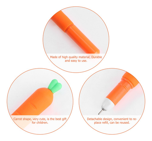 Pacote Com 12 Canetas De Tinta De Gel De Cenoura Caneta De S