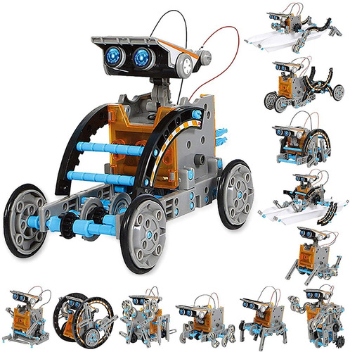 12 en 1 Kit de Construcción Hidráulica Solar juguetes robot de construcción modelo Vástago 