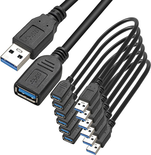 Saitech It Paquete De 6 Cables De Extensión Usb 3.0 De Longi