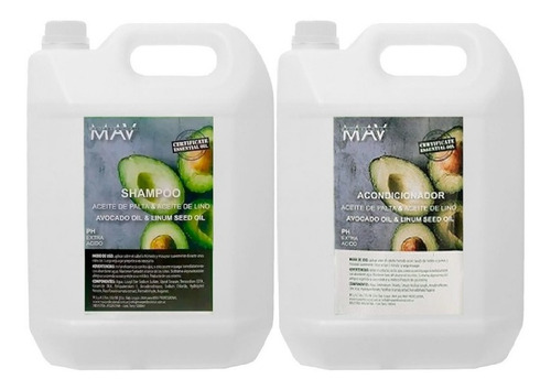 Shampoo Acondicionador Palta Y Lino Mav 5000ml 