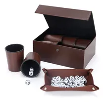 Comprar Juego De Tazas De Cuero Para Dados 30 Dados