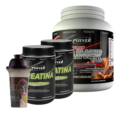 Gainer 10k + Creatina 1k Pulver Masa Muscular + Vaso