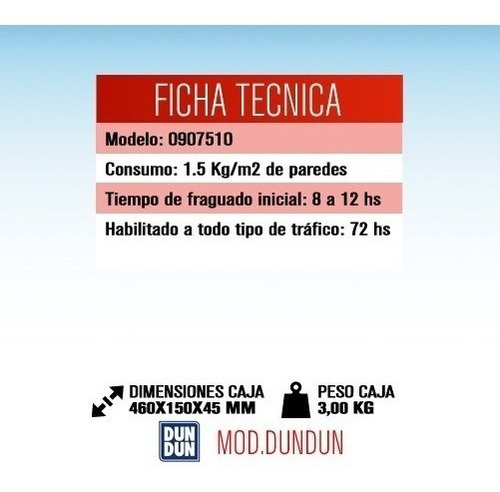 Masa Dun Dun Adhesivo Listo Para Usar En Ladrillos 3kg