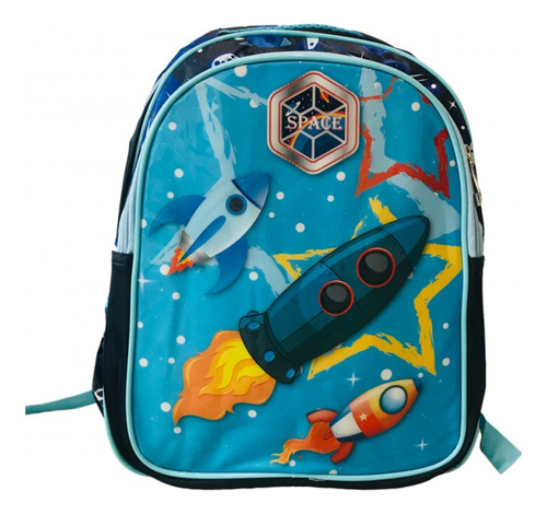 Mochila Escolar Infantil 15 Pulgadas Vs Modelo Pirata Cohete Color Cohete espacial Diseño de la tela Liso