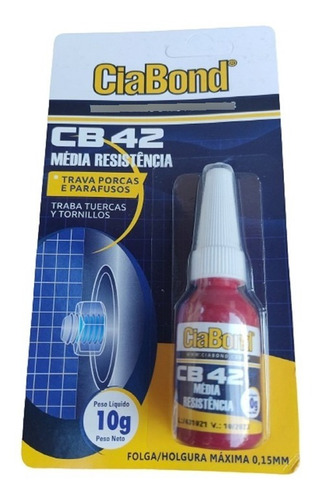 Ciabond Trava Rosca Parafuso 10g Azul Cb42 Média Resistência