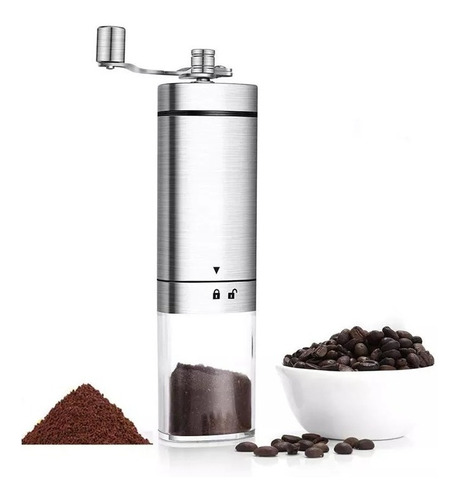 Molino Cafe Manual Acero Vidrio Molinillo Moledor Grinder