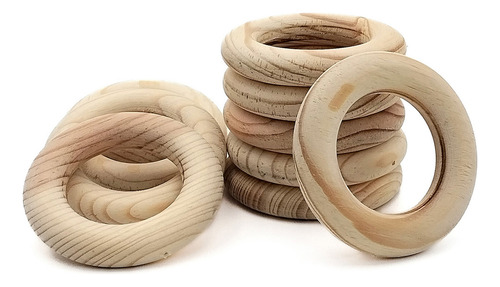 10 Aros De Madera 7.5 Cm Macrame, Dentinción, Maceteros