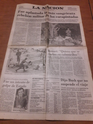 Diario La Nación 04 12 1990 Carapintadas Seineldin Menem 