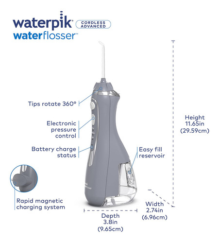 Irrigador oral Waterpik Cordless Advanced gray