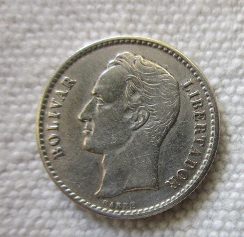 Antigua Moneda Venezuela De Plata 50c 1954