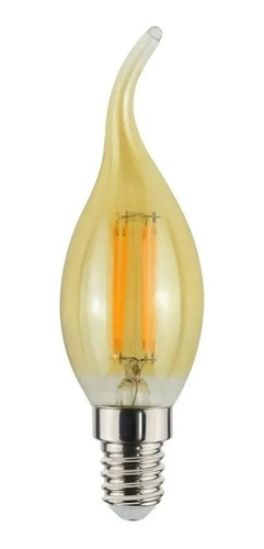 X5 Lámpara Led Filamento Vela Viento Vintage E14 4w Ambar