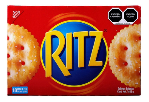Galletas Ritz Caja Con 18 Rollos De 89g C/u (1,602 Gr)