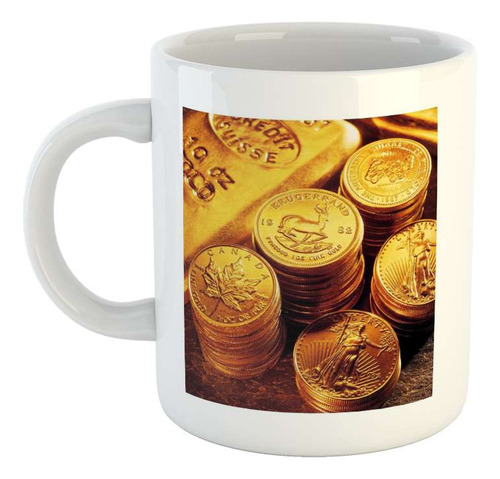 Taza Ceramica Oro Gold Barra Lingotes Dinero Dorado P5