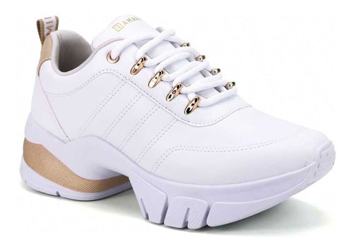 Imagem 1 de 5 de Tênis Feminino Ramarim Dad Chunky Sneaker 2180103 Dourado