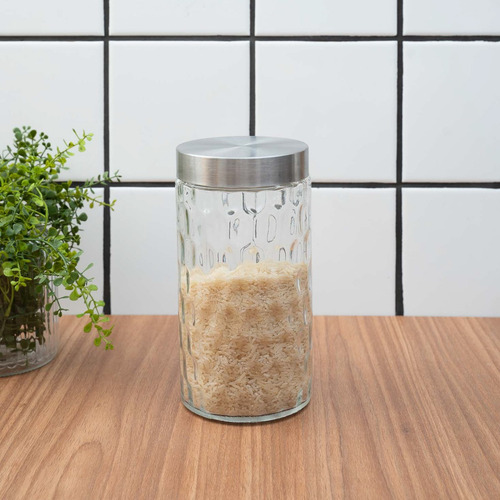 Pote Bolhas 1700ml De Vidro Com Tampa Inox Redondo - Mozcada Cor Nude Tamanho U