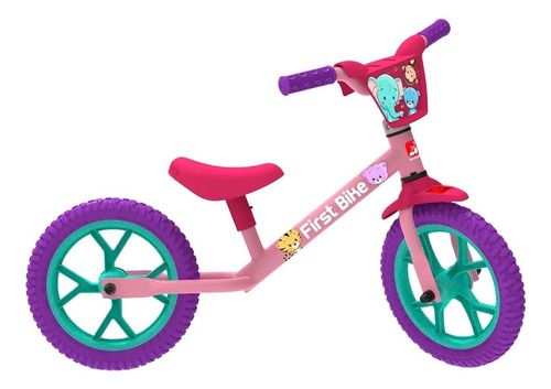Bicicleta De Equilíbrio Balance Bike Brinquedos Bandeirante Cor Rosa
