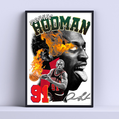 Cuadro Dennis Rodman 91 Legend 30x40cm List P Colgar