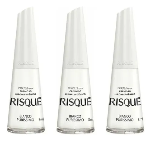 Esmalte Risque Bianco Purissimo Cremoso 8ml - Kit Com 3un
