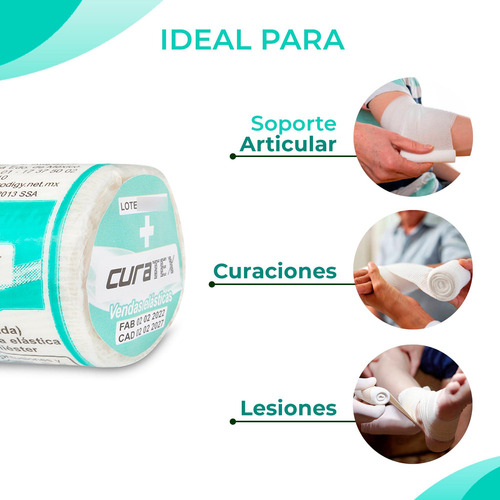 Pack De 24 Vendas Elásticas Quirúrgicas 7.5 Cm Vendaje Tra
